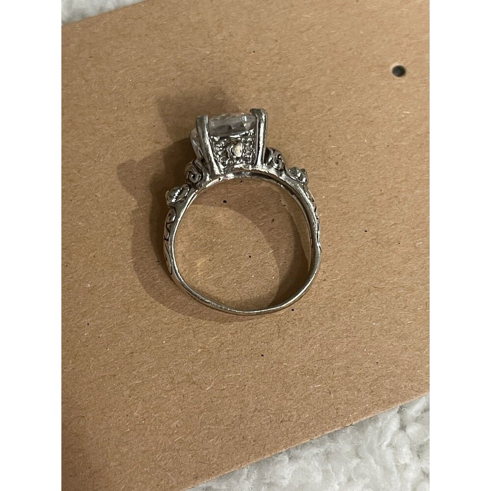 Sterling Silver CZ Solitaire Ring in Size 5.5 - Picture 3 of 7